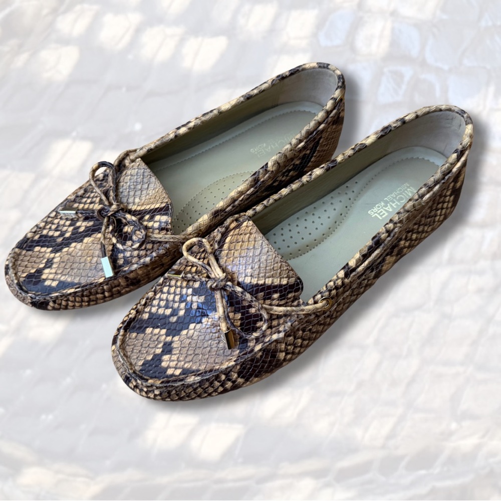 MICHAEL Michael Kors Snakeskin Moccasins